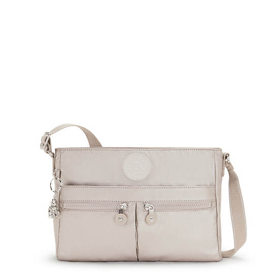 Kipling New Angie Metallic Crossbody Veske Beige | NO 2016PJ